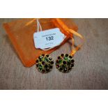 Pair of Joan Rivers gilt metal and coloured paste clip on earrings