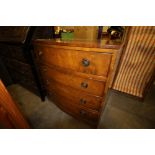 Burr walnut 4 drawer chest