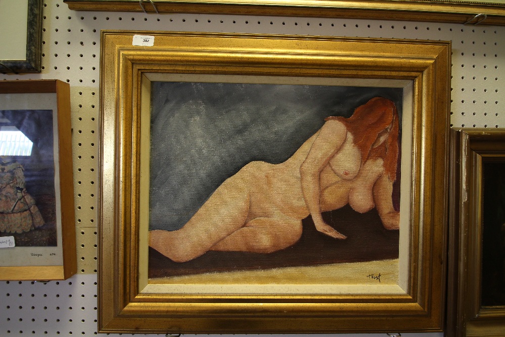 Oil of Reclining Nude - signed Trust