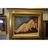 Oil of Reclining Nude - signed Trust