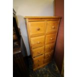 Ten drawer solid pine chest