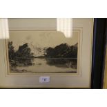 Bernard Eyre Walker etching - Lake View