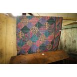 Large vintage tartan patchwork quilt, possibly Scottish