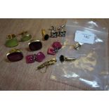5 pairs of cufflinks, tiepin and clip