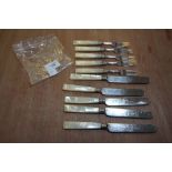 Part set of 5 Victorian silver and mother of pearl fish knives and forks by W.G. and J.L.