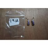 Pair of silver and charoite earrings