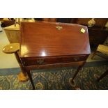 Mahogany fall-front writing desk on stand