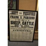 Edwardian Auction Poster - Frank S Parsons