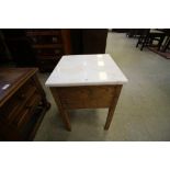 Marble topped square table