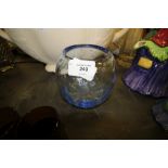 Blue Bubble Glass Circular Bowl