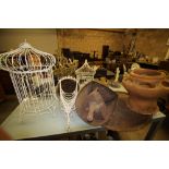 Quantity of garden items, ornamental bird cages etc