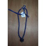 JFD blue agate 'flowerhead' necklace