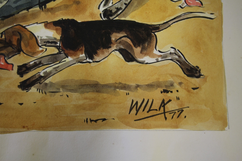 Unframed Wilk Cartoon dated 77 with incomplete cartoon verso - Image 2 of 2