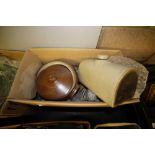 Box of stoneware, bowls, dishes, crock etc