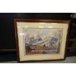 Limited Edition Print Scafell and Scafell Pike from Crinkle Crag 45/650 by Neil J Barlow signed