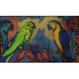 Simon Bull original 1 of 1 'Love Birds and Macaws'