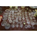 Large collection of mixed 19th Century moulded and cut glass salts