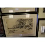 Bernard Eyre Walker Etching - A Fell Pasture