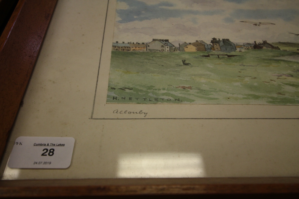 Watercolour of Allonby by H Nettleton - Image 2 of 2