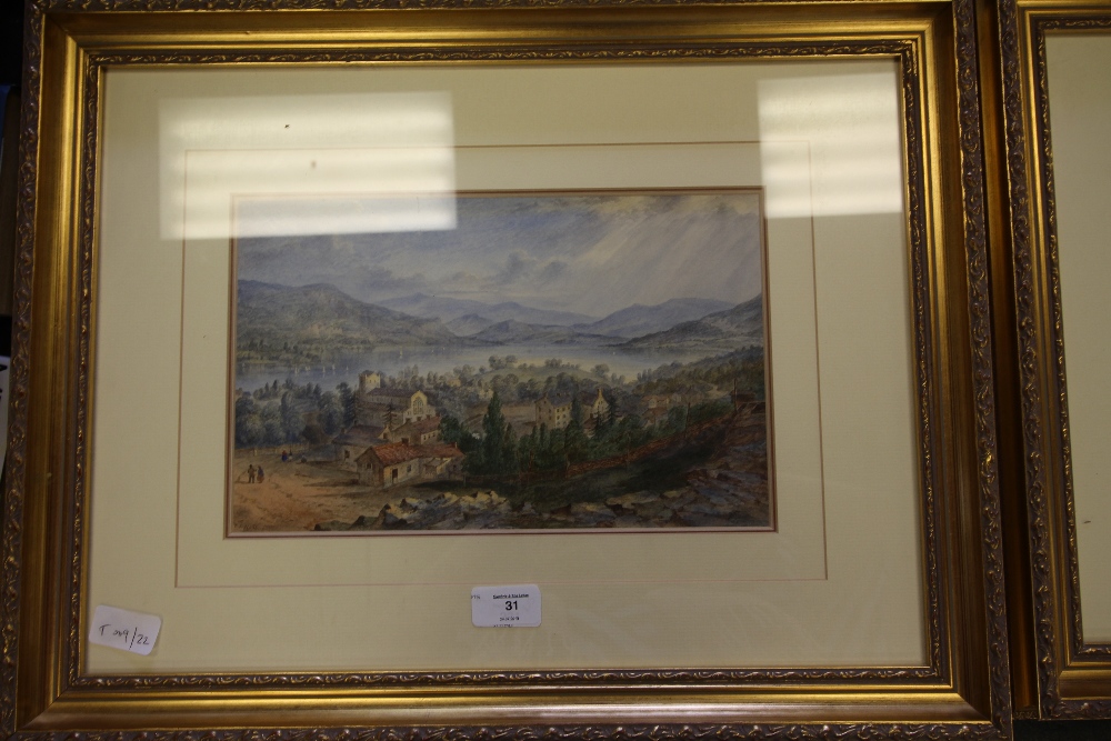 Thomas Richard Hofland (1816-1876) - Watercolour - 'Bowness & Windermere', 19cm x 30cm, signed, in - Image 2 of 3