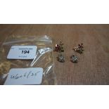 2 pairs of CZ earrings