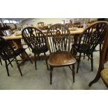 10 Hoop Back Windsor type Dining Chairs with Elm Seats