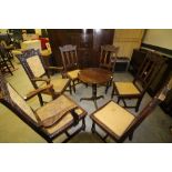 6 Victorian carved oak dining chairs (inc 2 carvers)