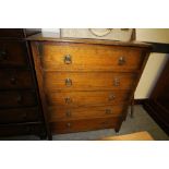 Oak 5 drawer chest