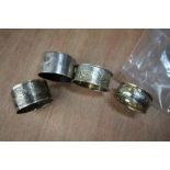 4 Silver Napkin Rings