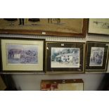 3 Judy Boyes Limited Edition Prints, Hawkshead Shop 354/850, Broadrain Farm, Grasmere 91/500 and Old