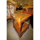 Yew square drum table