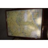 Large framed map of the Lake District