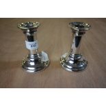 Pair of late Victorian candlesticks, London 1892 (loaded, marks rubbed)