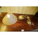 Brass & Swirled Glass Light Fitting