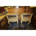 Pair of Painted Pine Bedside Cabinets