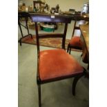 Set of six early Victorian Rosewood Bar Back Dining Chairs, Sabre Front Legs