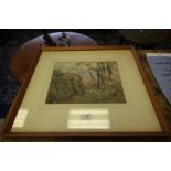 Janet Robertson - watercolour - nr Ravello, framed