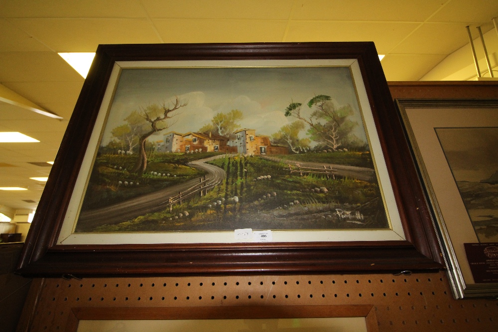 Antonio Ponticelli - Acrylic - Country Villa, signed and framed