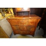 Victorian mahogany 3 drawer Serpentine Chest