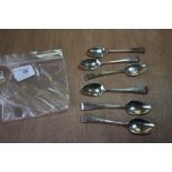 6 Georgian silver teaspoons maker G.B., London