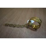 Vintage 'Eastern' white metal 'coin' bracelet and gilt metal bracelet