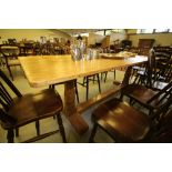 Oak Refectory Table thought to be Mouseman, unsigned, from St Hilda's Priory, Whitby