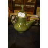 Tobias Harrison, Cartmel Fell Pottery green glaze coffee pot circa 1976