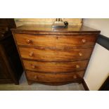 George III mahogany bowfront chest of drawers (a.f.)