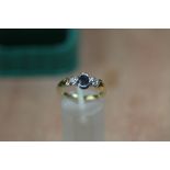 18ct gold colour change garnet and diamond ring, Joseph Bonner box