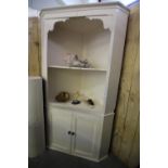 Large Double Painted Corner Cupboard