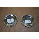 Pair of George V silver pin dishes, gadrooned rings