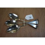 3 George III Scottish silver Old English Pattern spoons by Jamieson of Aberdeen (engraved)