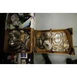 2 boxes of silver plate