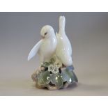 Royal Copenhagen porcelain figure of two parakeets, No Y02, 13cm high